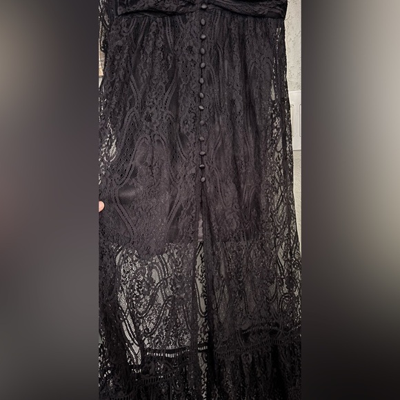 Shyanne Elegant Western Black Lace midi Dress | Size: S | Color: Black - Picture 10 of 12